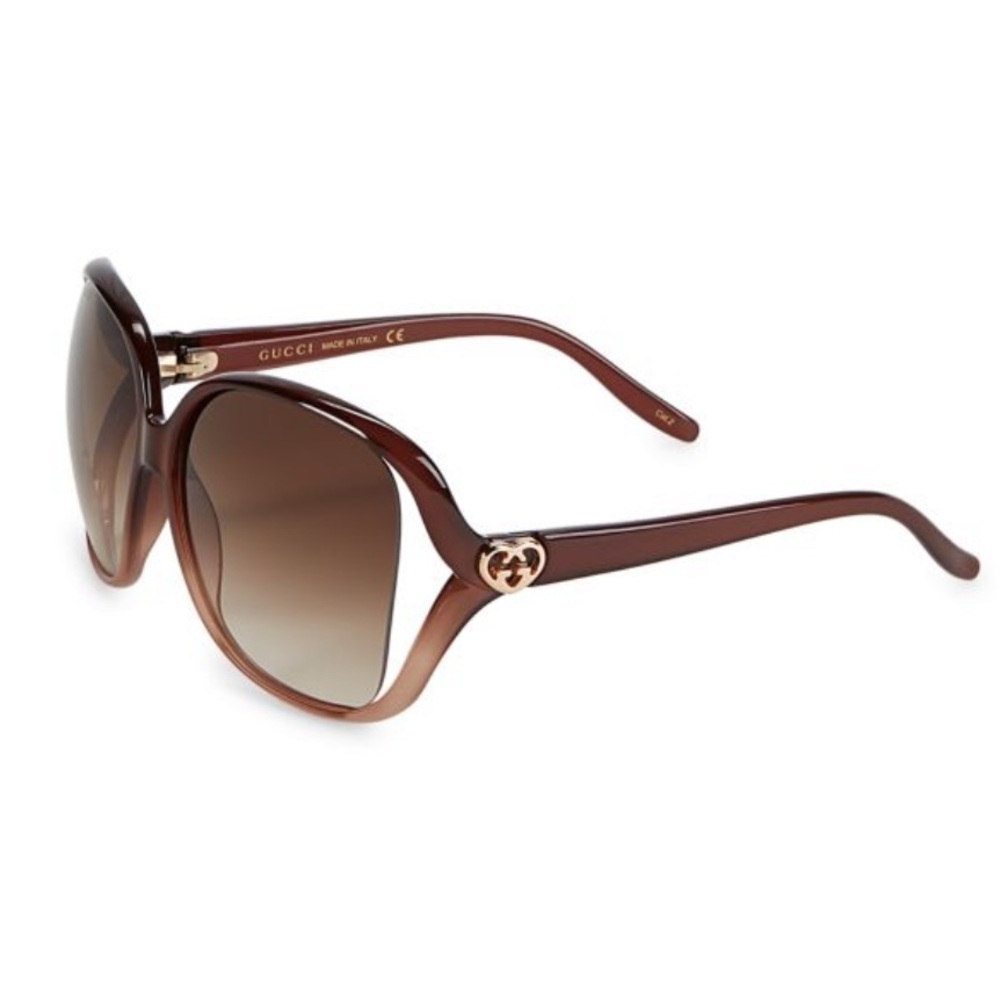 Gucci Oversized Square Dark Brown Sunglasses - Picture 12 of 12